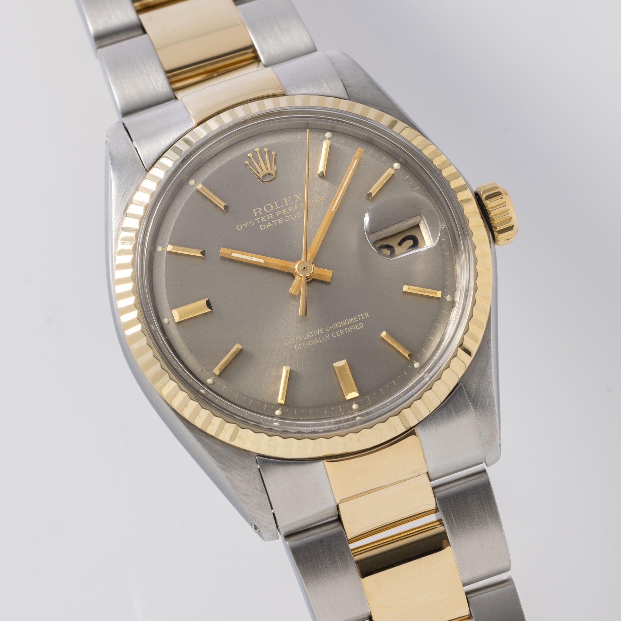 Rolex Datejust Steel and Gold Grey Dial ref 1601/3