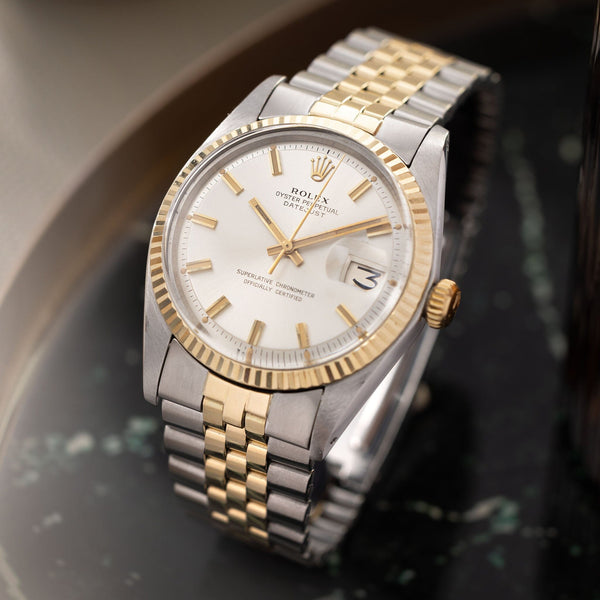 Rolex Datejust 1601/3 Steel and Yellow Gold Silver Wide Boy Dial