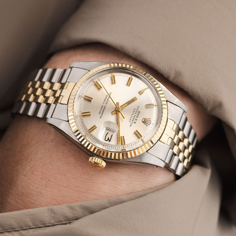 Rolex Datejust 1601/3 Steel and Yellow Gold Silver Wide Boy Dial