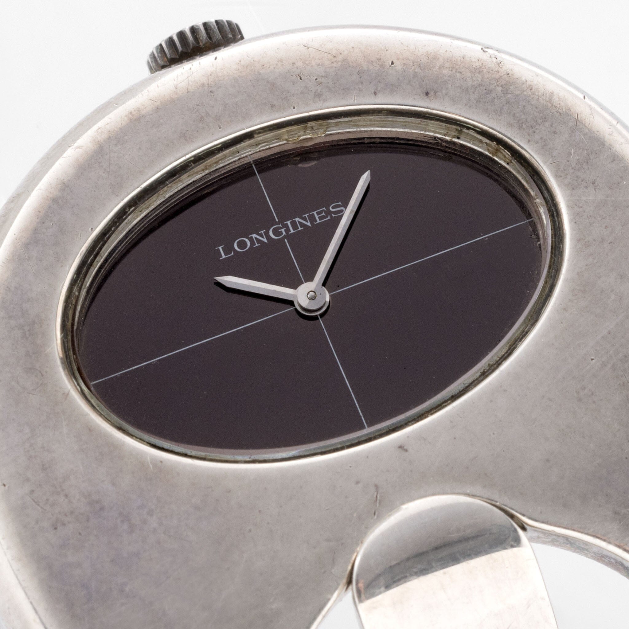 Longines Serge Manzon Sterling Silver Buckle Form Watch