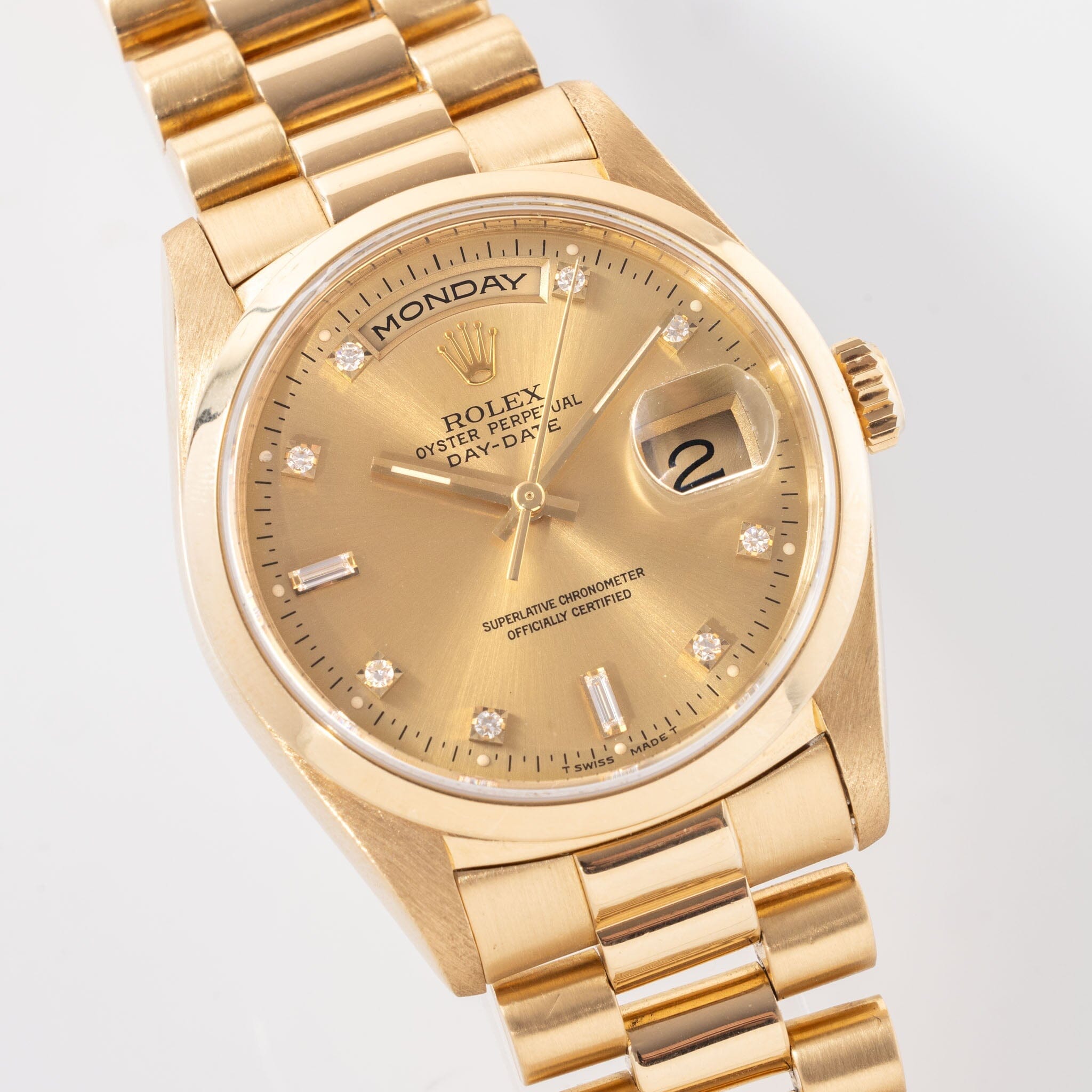 Rolex Day Date Champagne Diamond Dial Ref 18208