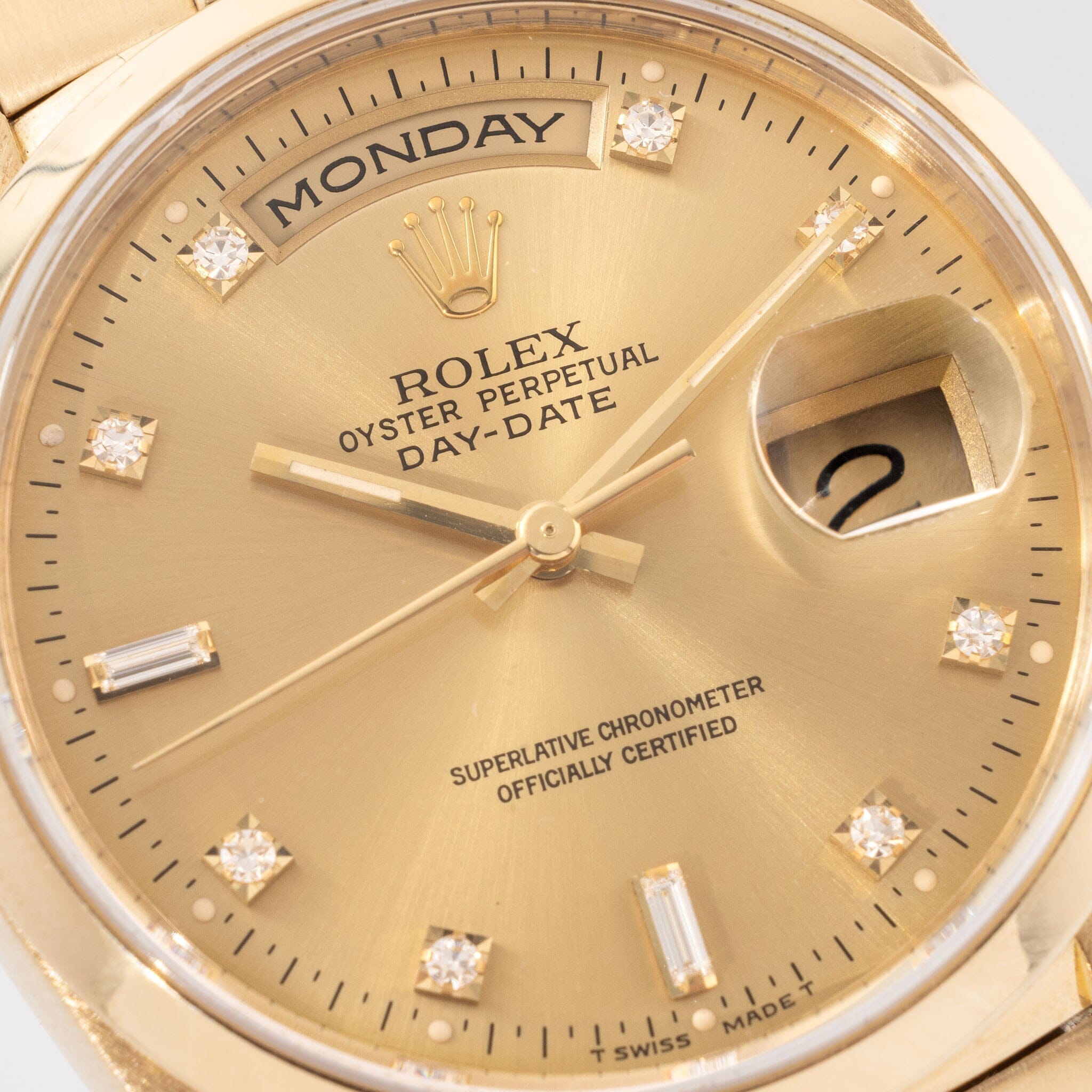 Rolex Day Date Champagne Diamond Dial Ref 18208