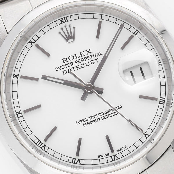 Rolex Datejust 16200 White Dial with Rolex Guarantee Paper
