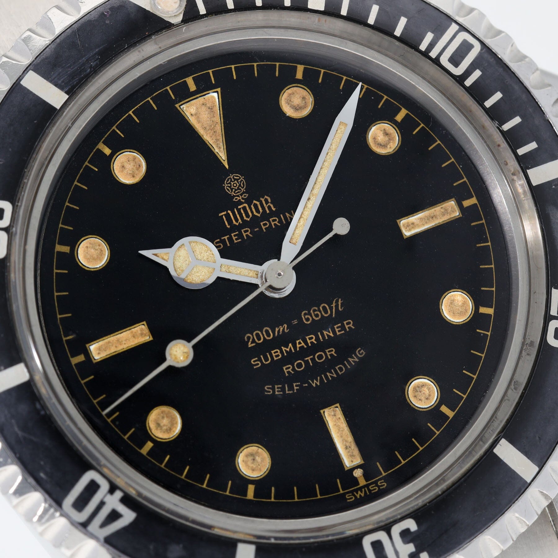 Tudor Submariner ref 7928 exclamation mark Chaptering dial PCG case