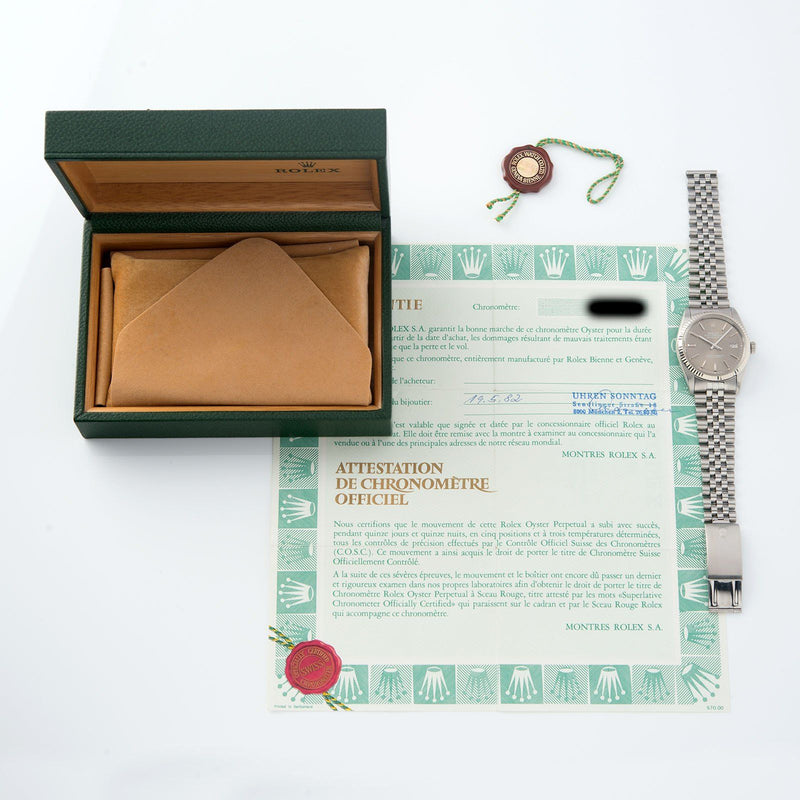 Rolex Datejust Taupe Dial 16014 Box and Papers