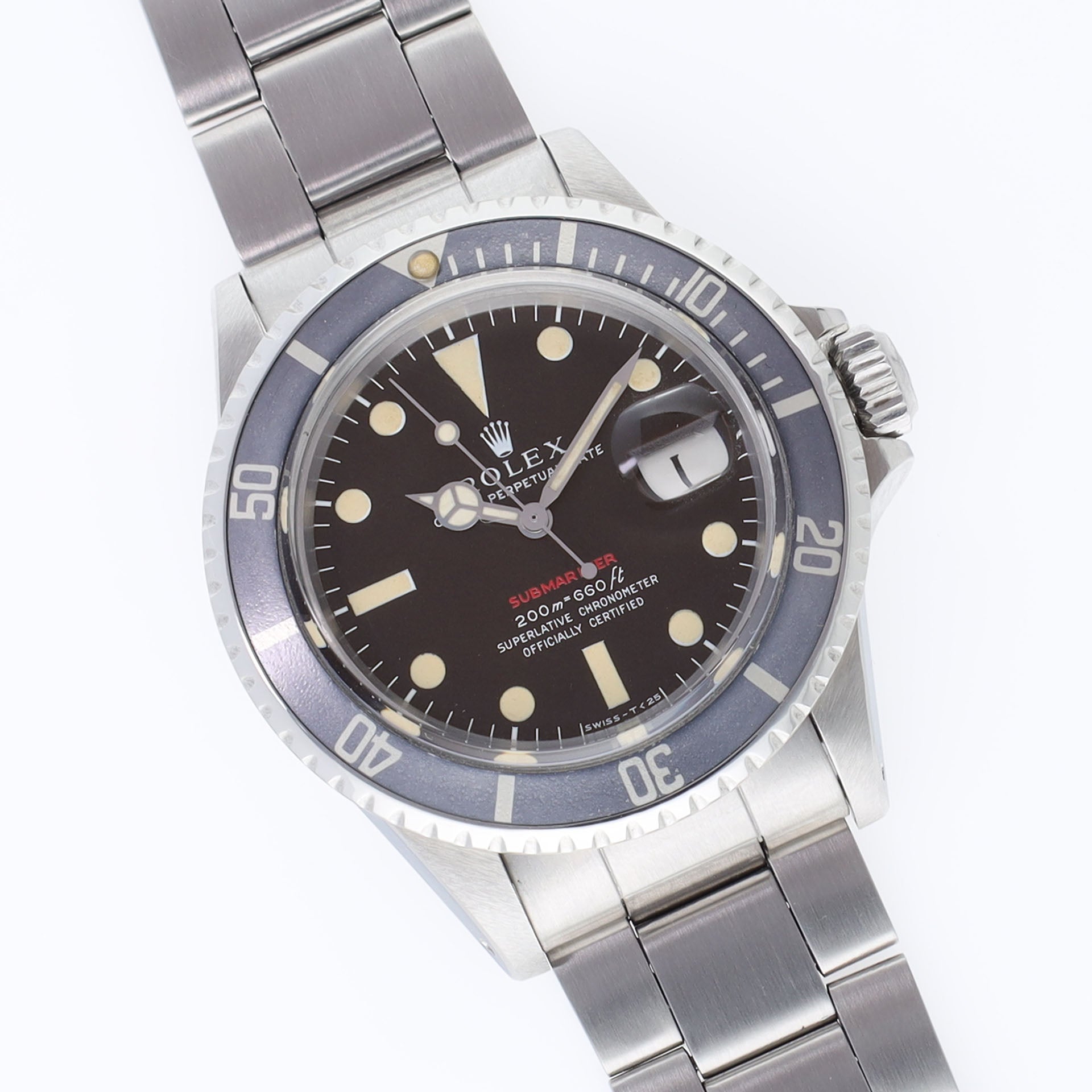 Rolex Red Submariner Date 1680 Tropical Mk 2 Dial Box and Papers