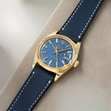 Navy Blue Leather Watch Strap