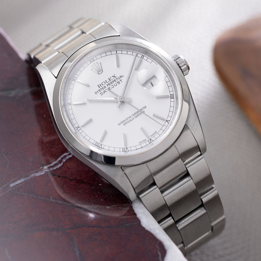 Charlotte Bronte Den anden dag Vestlig Rolex Datejust 16200 White Dial with Rolex Guarantee Paper – Bulang and Sons