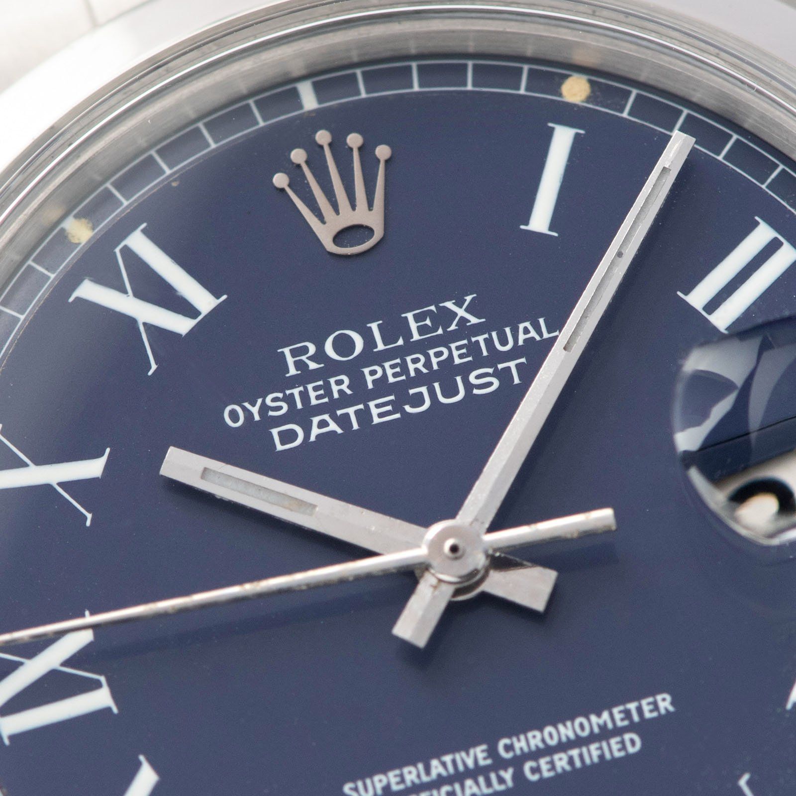Rolex Datejust Reference 1600 Blue Buckley Dial