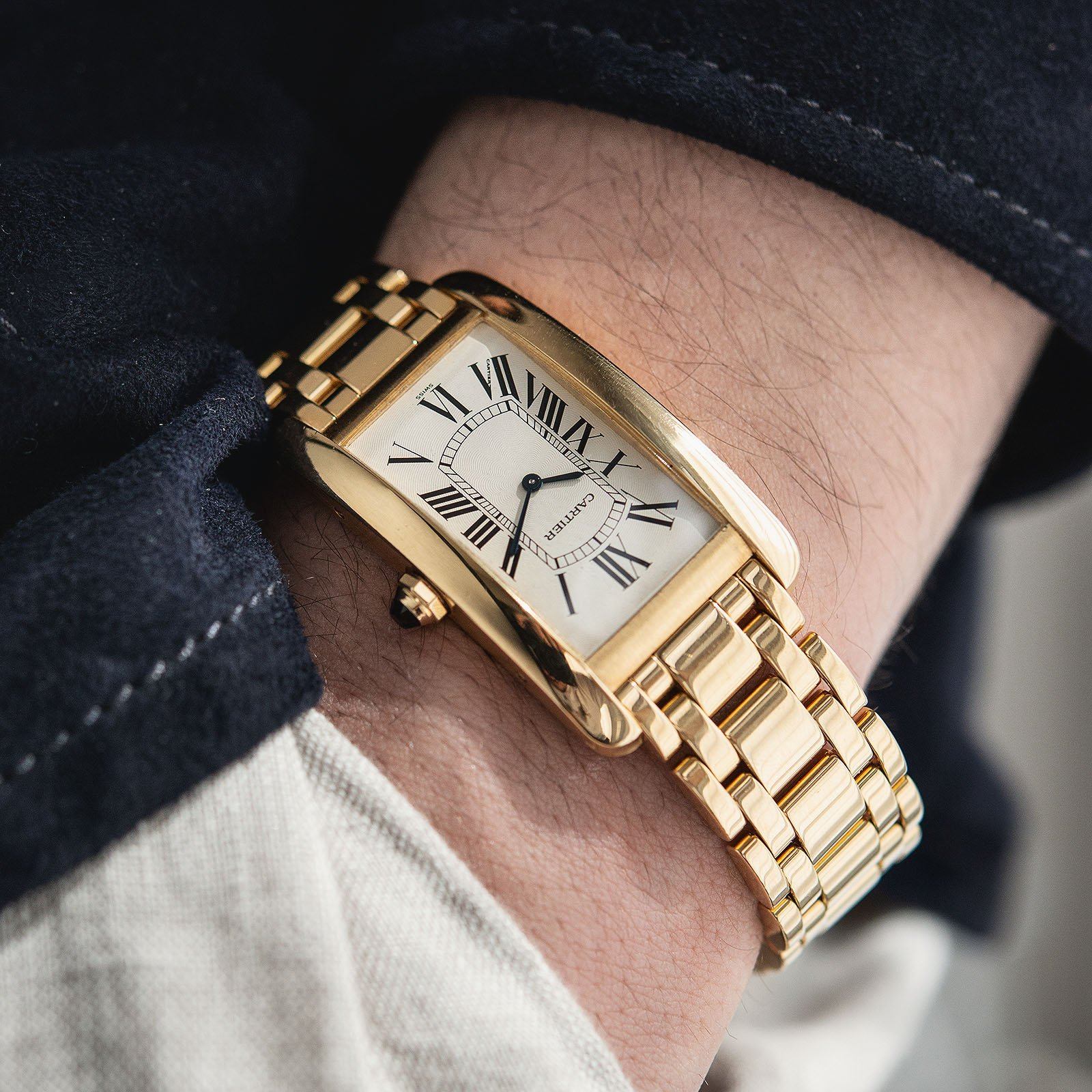 Cartier Jumbo Tank Americaine Manual Wind ref 1735 1