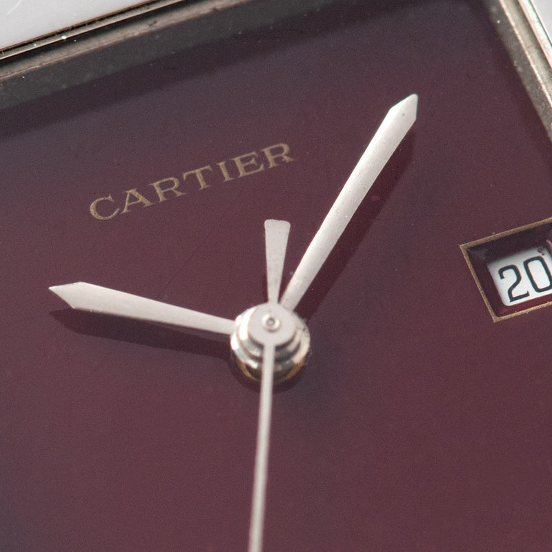 Cartier Santos Galbee Burgundy Lacquer Dial 