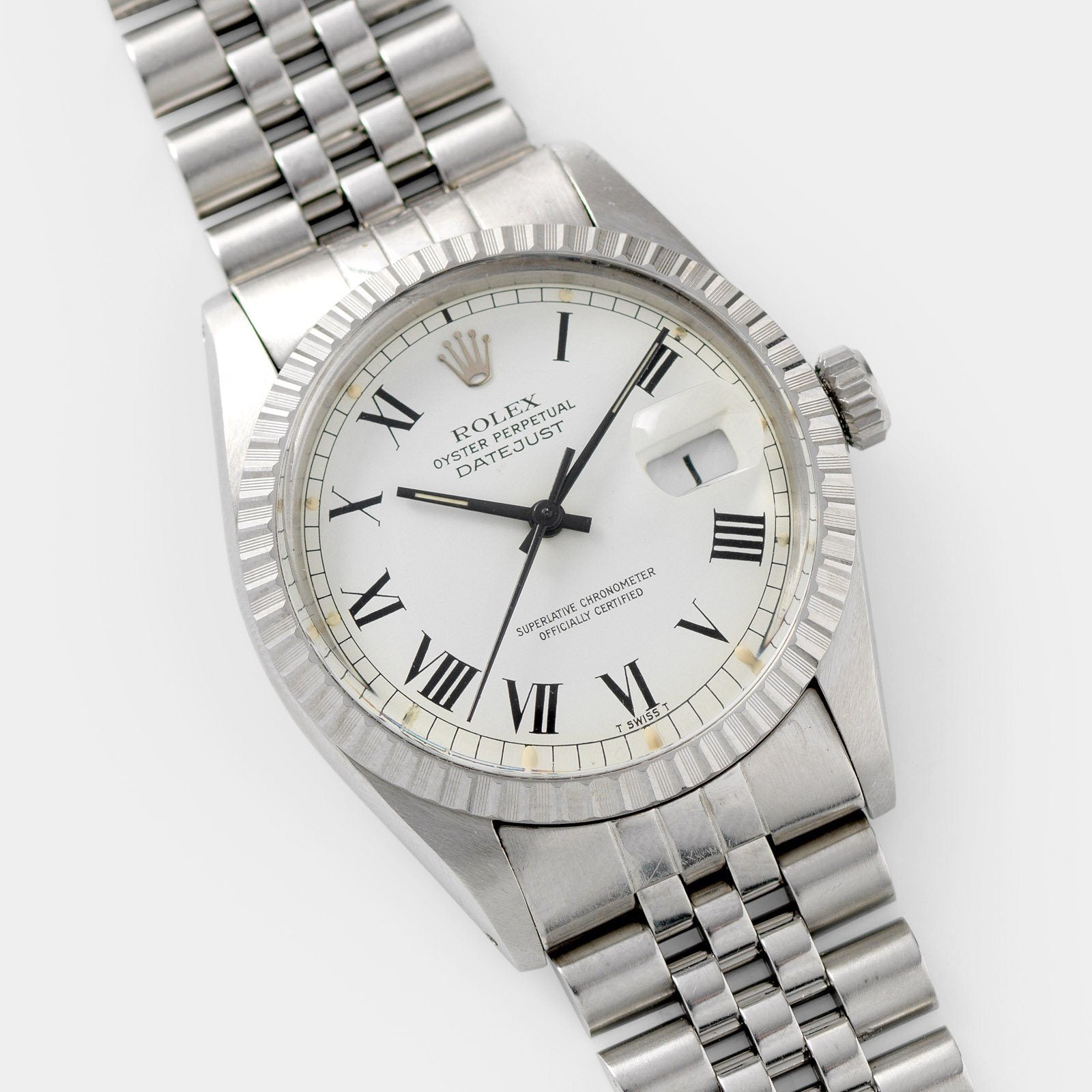 Rolex Datejust Reference 16030 White Buckley Dial Box and Papers