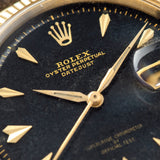 Rolex Datejust ref 6605 Black Gilt Dial with Rare Text
