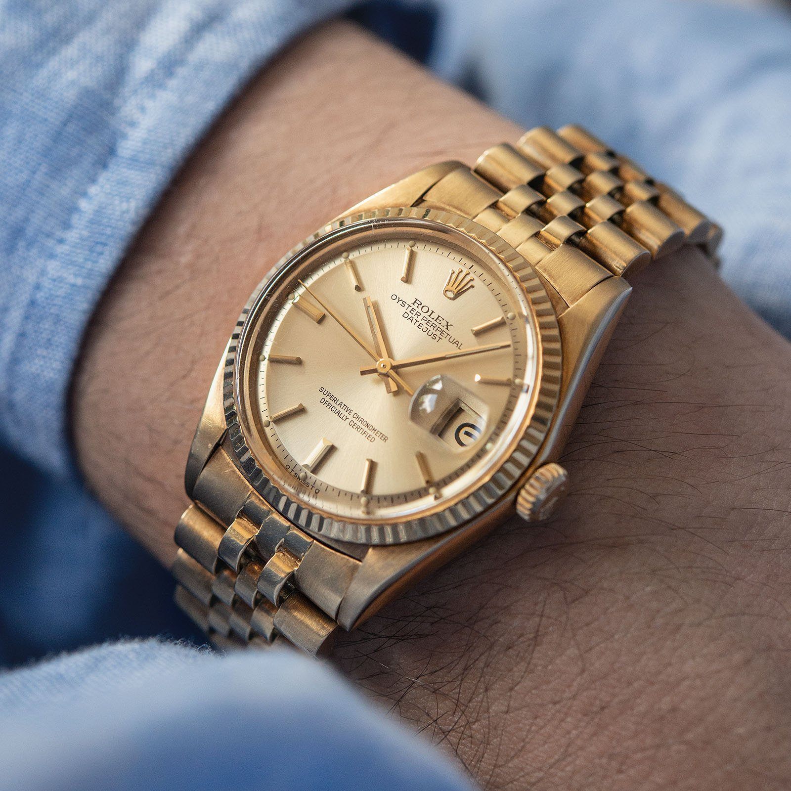 Rolex solid gold online datejust