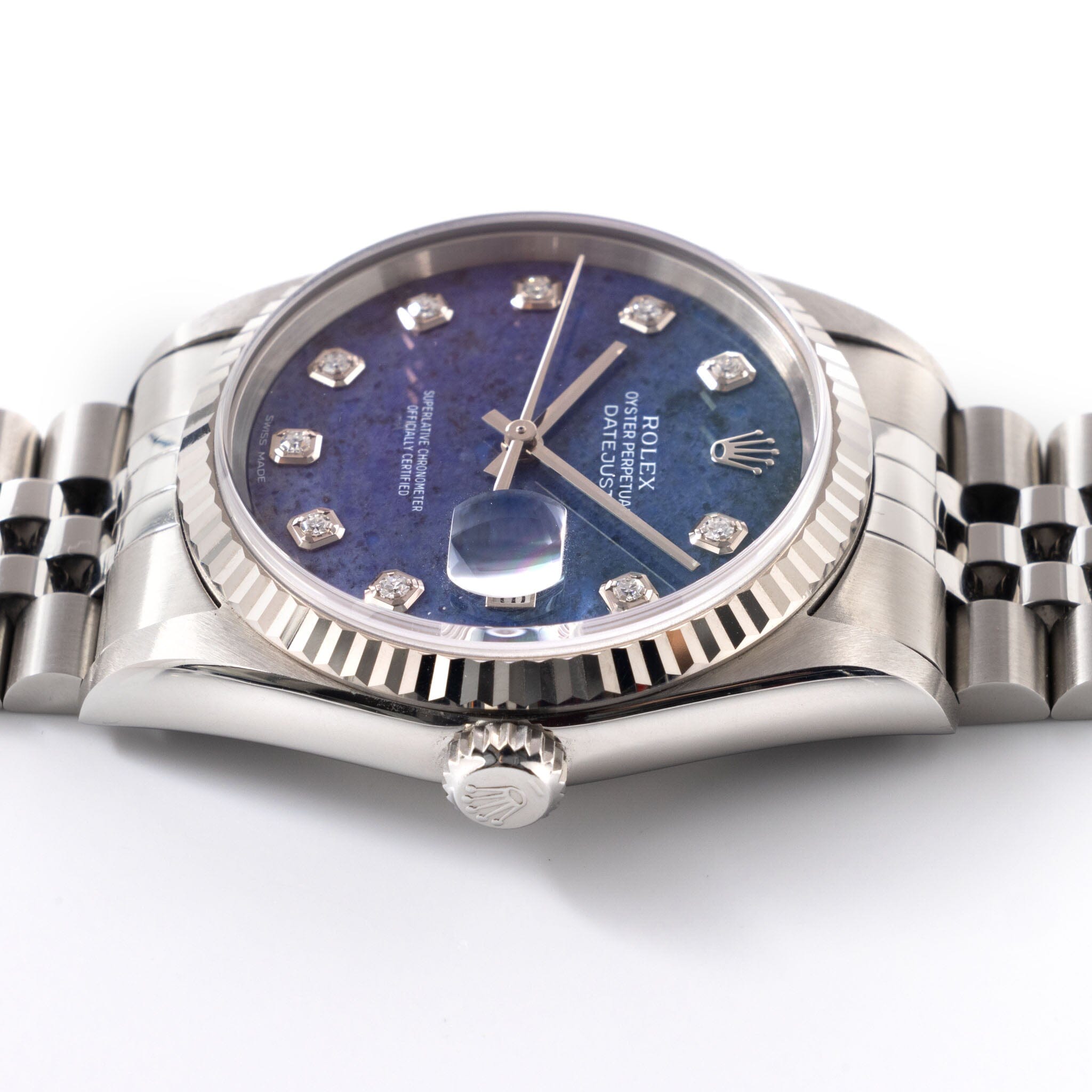 Rolex Datejust Sodalite Dial Ref 16234 Box and Papers set