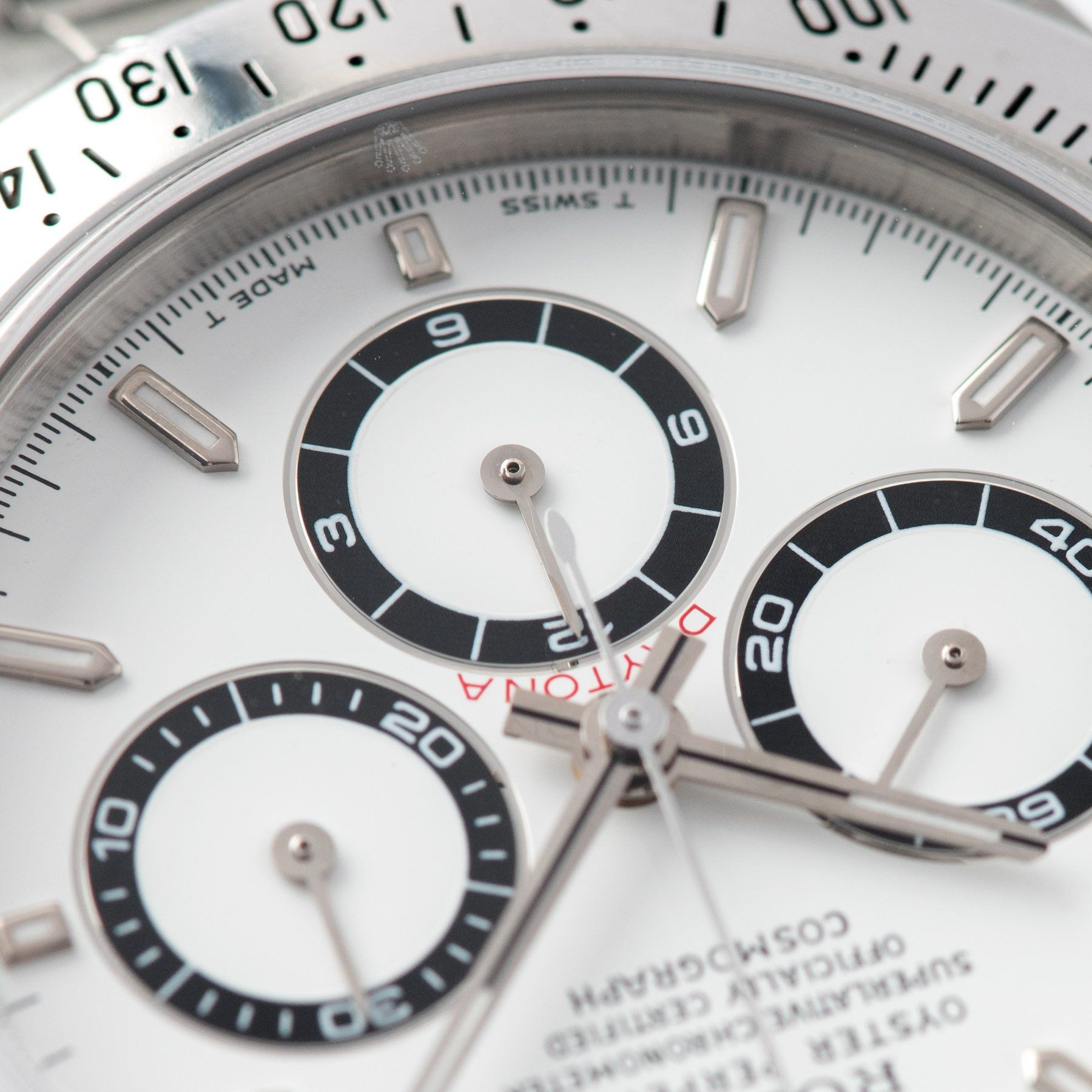 Rolex Daytona Steel 16520 White Dial with  ‘T SWISS MADE T’ markings