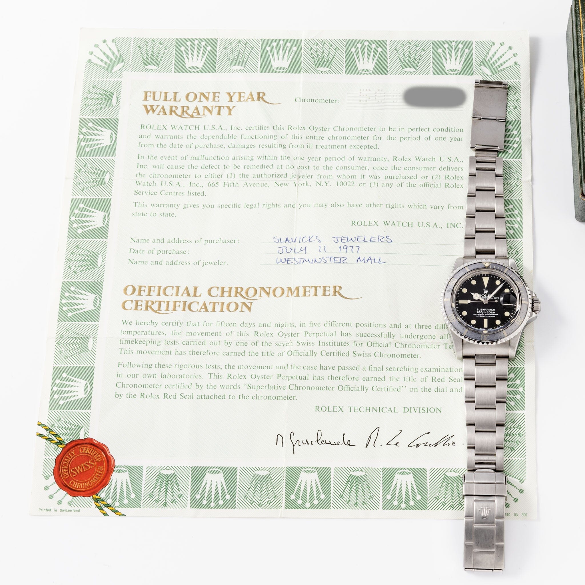 Rolex Submariner 1680 MK1 Maxi Dial Ghost Bezel with Box and Papers