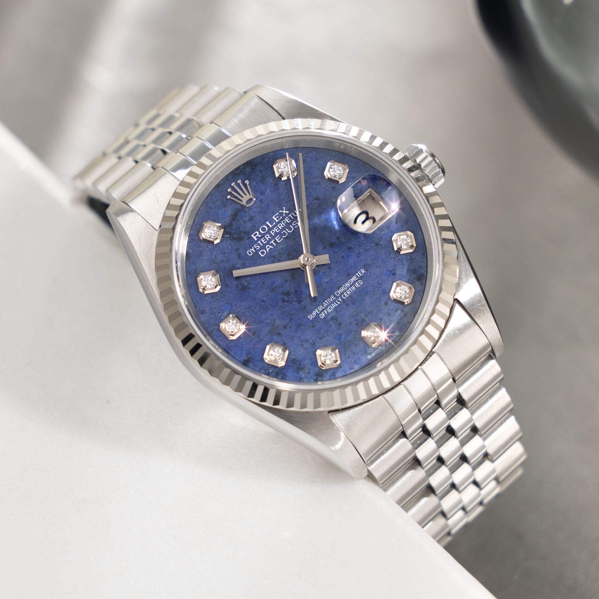 Rolex Datejust Sodalite Dial Ref 16234 Box and Papers set
