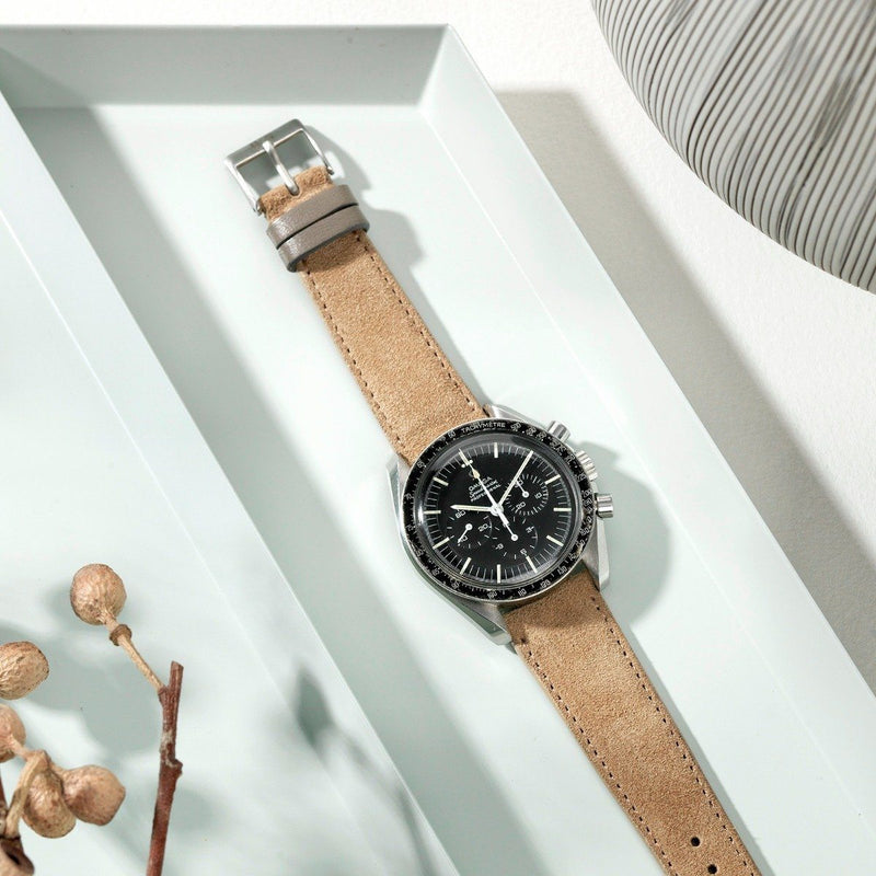 Omega Refined Light Brown Suede Watch Strap