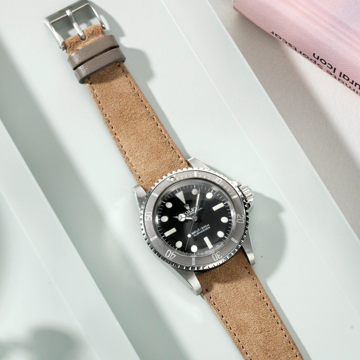 Rolex Refined Light Brown Suede Watch Strap