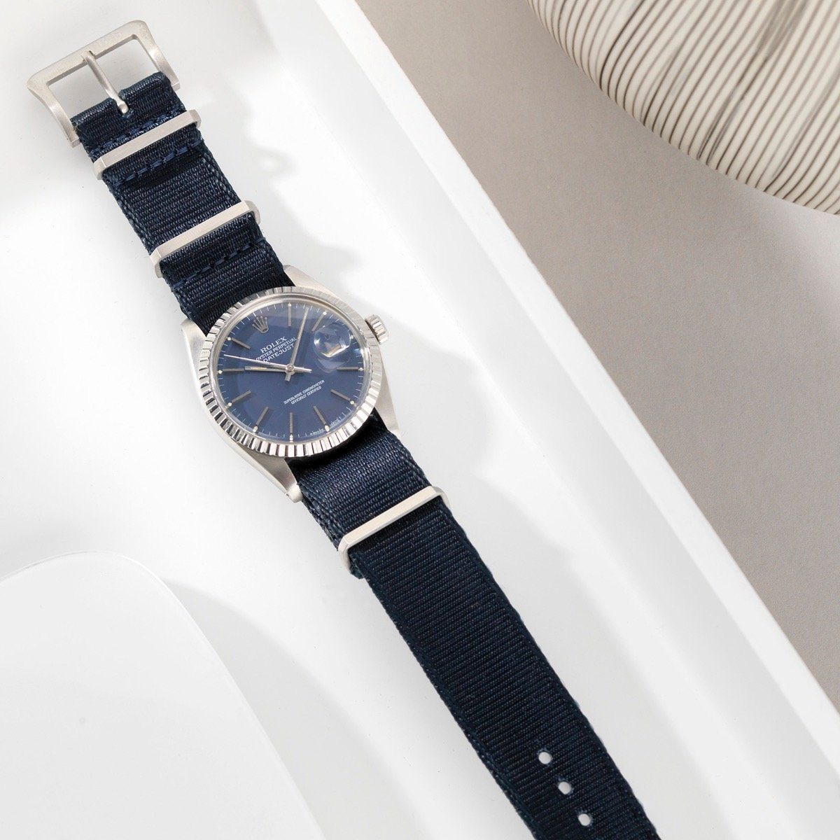 Blue leather hotsell nato strap