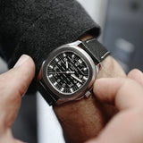 Patek Philippe Aquanaut 5065 Rich Black Creme Stitch Leather Watch Strap