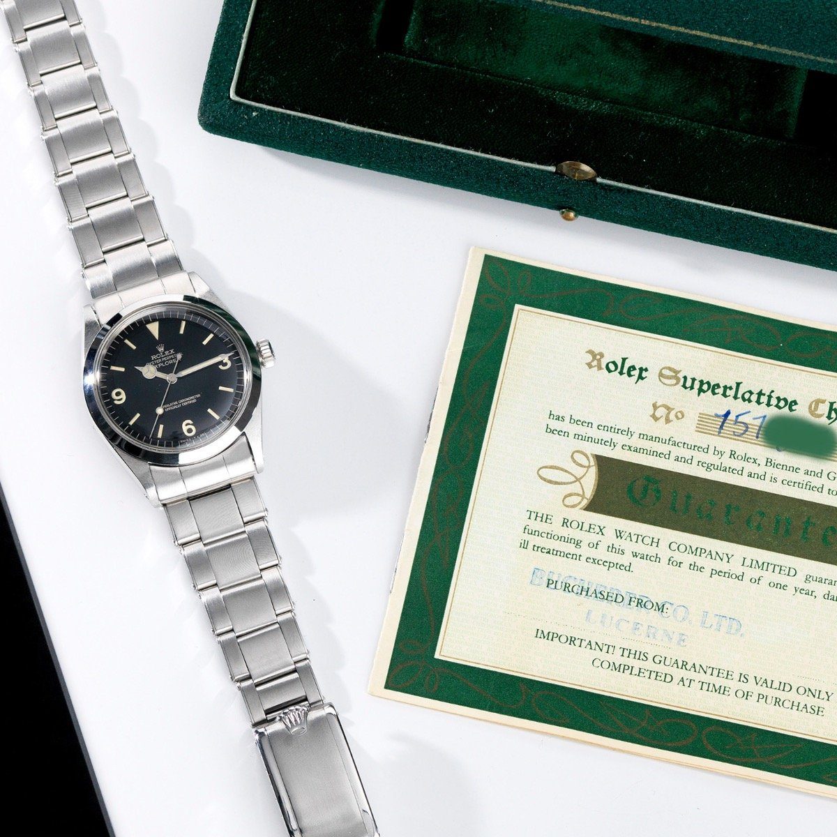 Rolex Explorer Gilt Dial 1016 Box and Papers