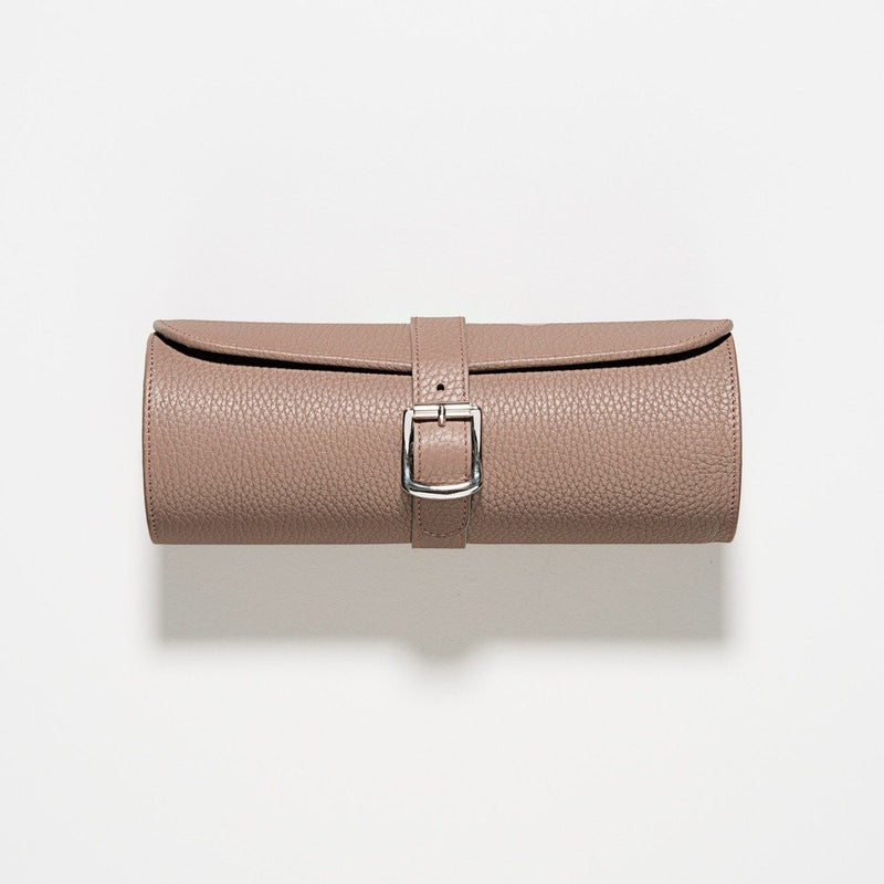 Taupe Grey 3 Watch Leather Tube