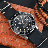 Rolex Black Nato Leather Watch Strap