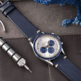Universal Geneve Blue Ink Leather Watch Strap