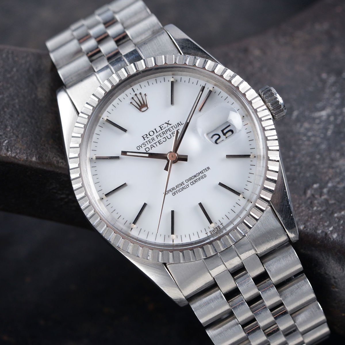 ROLEX 16030 DATEJUST WHITE DIAL BOX & PAPERS