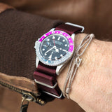 Deluxe Nylon Nato Watch Strap Burgundy Red