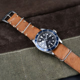 Tudor Caramel Brown Nato Leather Watch Strap