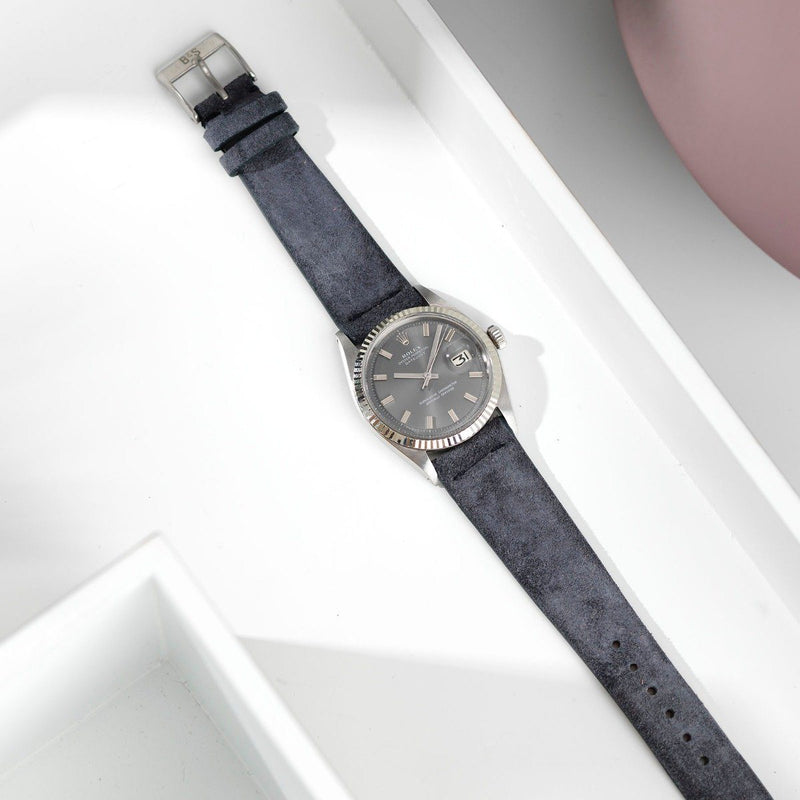Rolex Dark Grey Silky Suede Leather Watch Strap