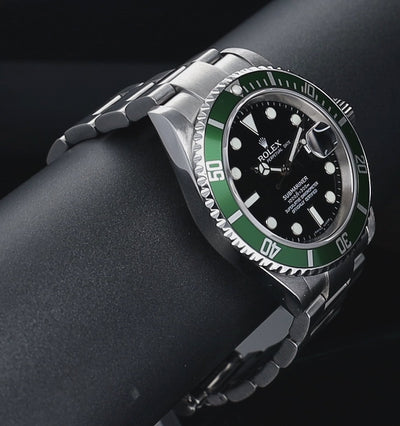 Rolex Submariner 16610LV Green 50th Anniversary Black Date Stainless Steel