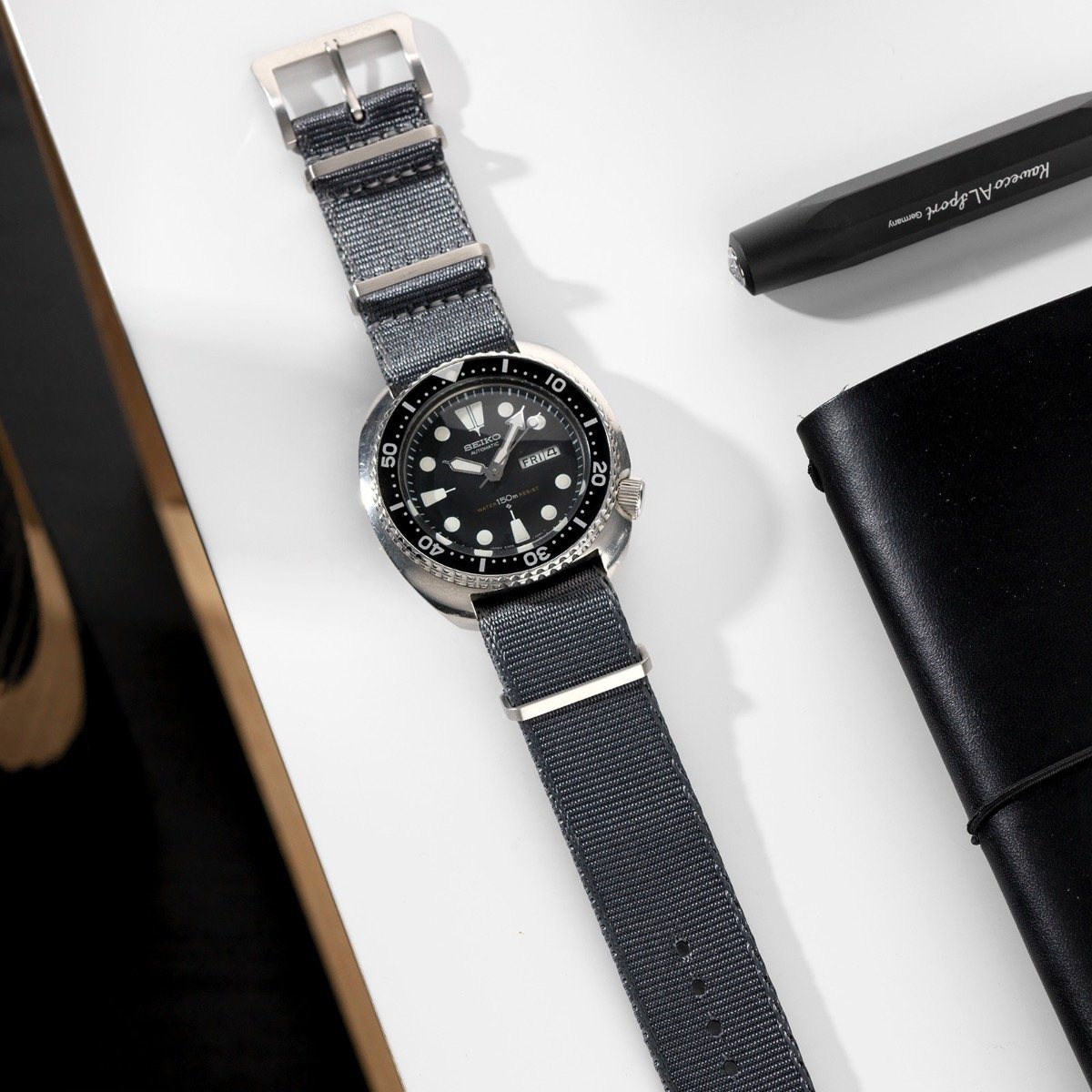 Seiko Deluxe Nylon Nato Watch Strap Pure Grey