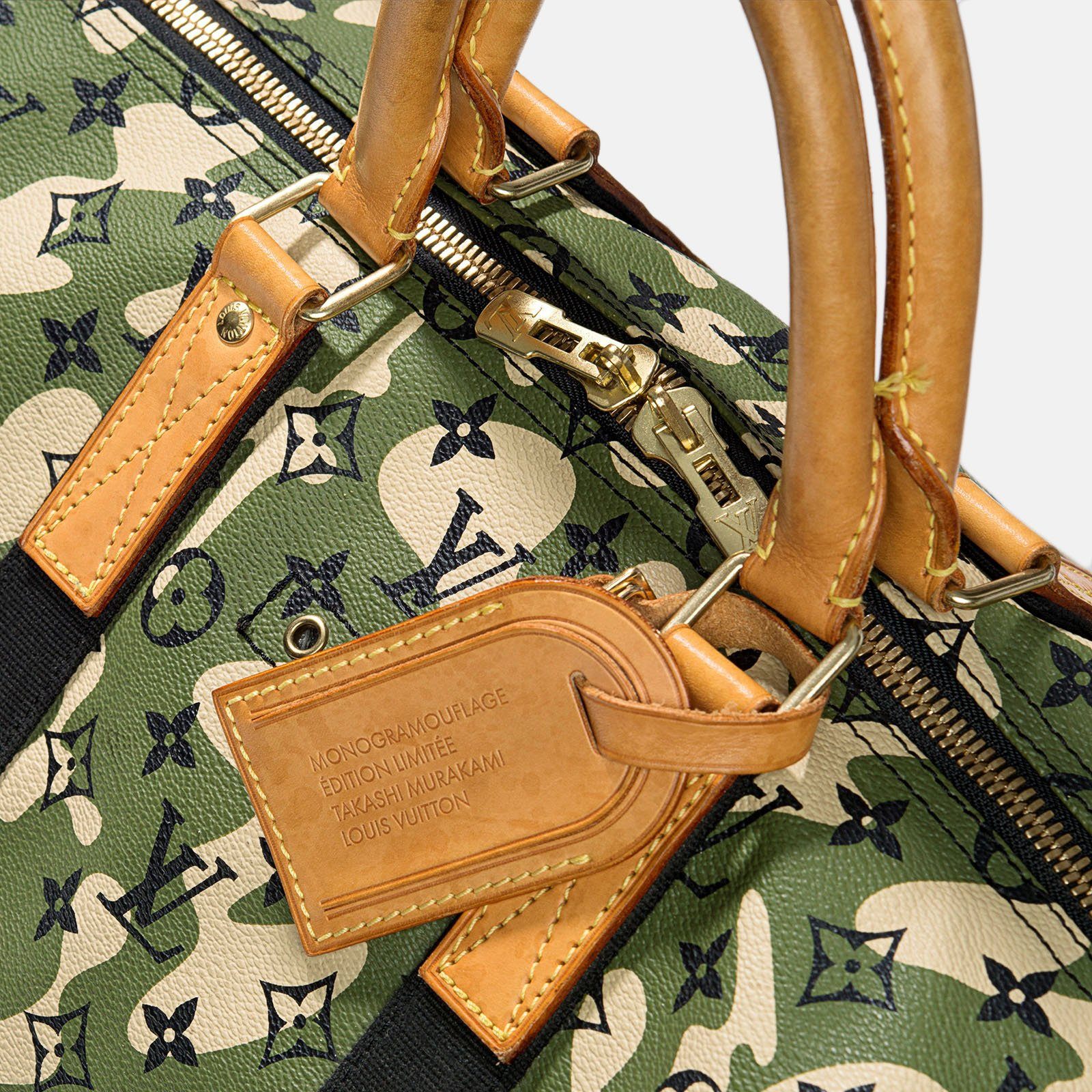Louis Vuitton Takashi Murakami Keepall 55 Rare Camo Duffle Bag