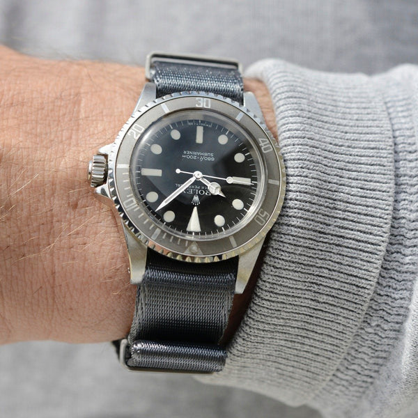 Rolex Deluxe Nylon Nato Watch Strap Pure Grey