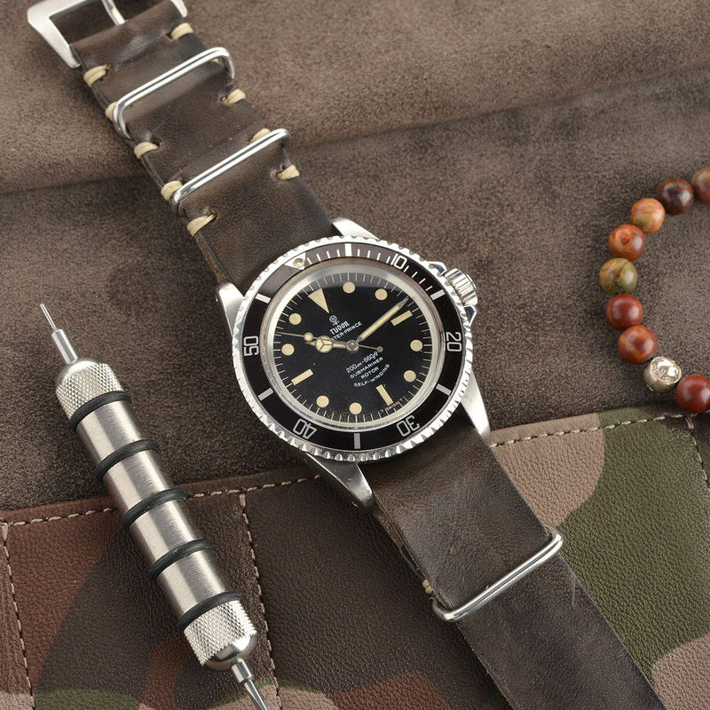 Tudor Piombo Grey Nato Leather Watch Strap