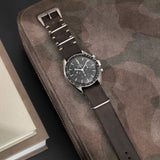 Omega Piombo Grey Nato Leather Watch Strap