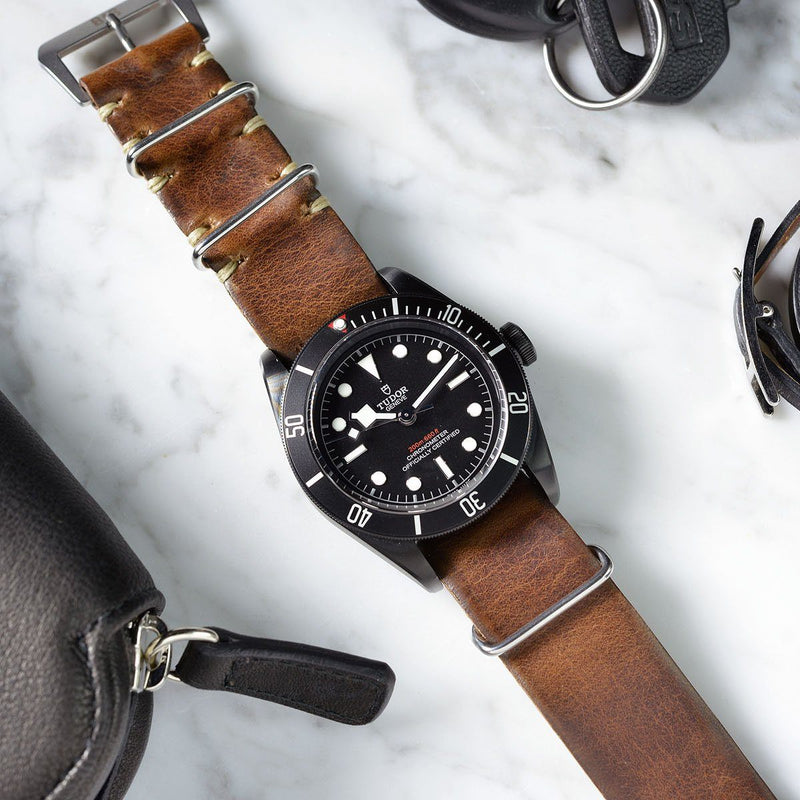 Tudor Siena Brown Nato Leather Watch Strap